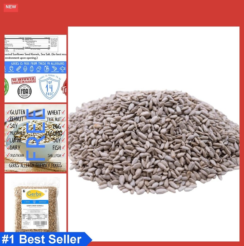 Sunflower Seed Kernels 2 Pound Dry Roasted Lightly Salted Resealable Bag Non GMO