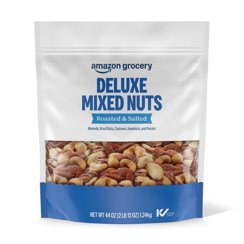 Grocery, Deluxe Mixed Nuts, Roasted & Salted, 44 Oz (Previously Happy Belly, …