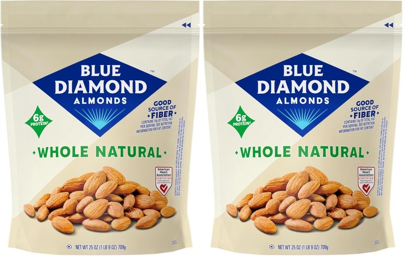 Natural Raw Almonds Snack Nuts, 25 Oz Resealable Bag, Healthy Protein (2 Pack) gallery