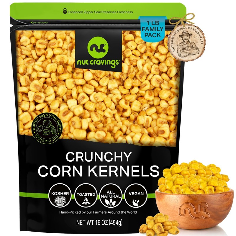 NUT CRAVINGS Toasted Crunchy Corn Kernels Original Flavor Roasted & Salted 1lb