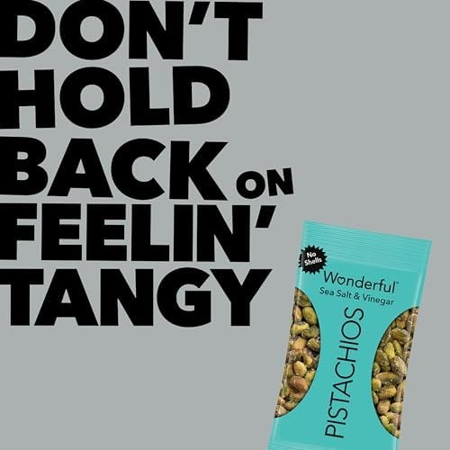 No Shells Pistachios, Sea Salt & Vinegar, Healthy Protein Snacks, 14 Bags gallery
