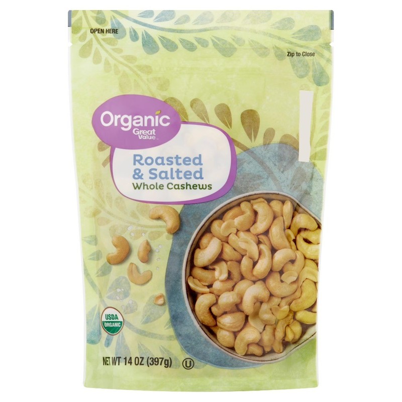 (3 pack) Organic Roasted & Salted Whole Cashews, 14 oz gallery