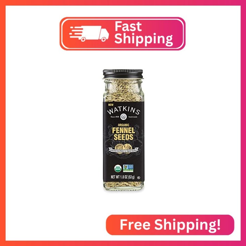 Watkins Organic Fennel Seeds, 1.8 oz, 1-Pack