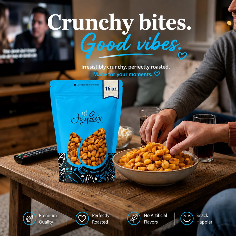Jaybee’s Roasted Corn Nuts Unsalted 1 Pound - Crunchy Roasted Corn Snack, No Add gallery