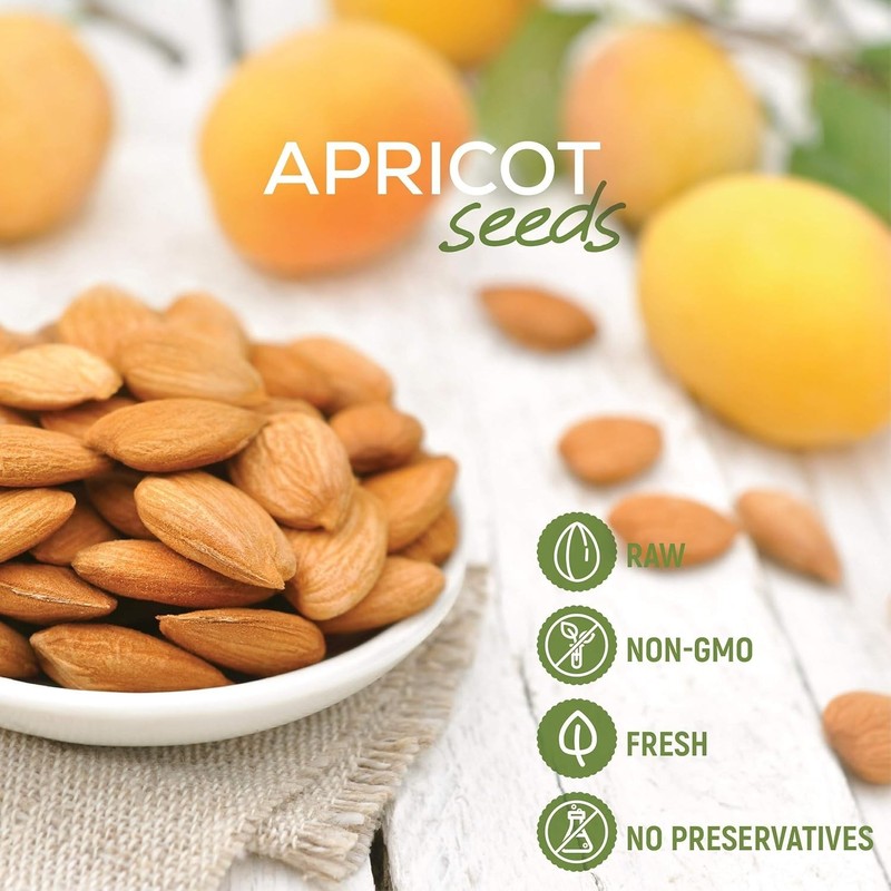 Sweet Raw Apricot Kernels - Unpasteurized, Non-GMO Treat in Resealable Bag 1LB gallery