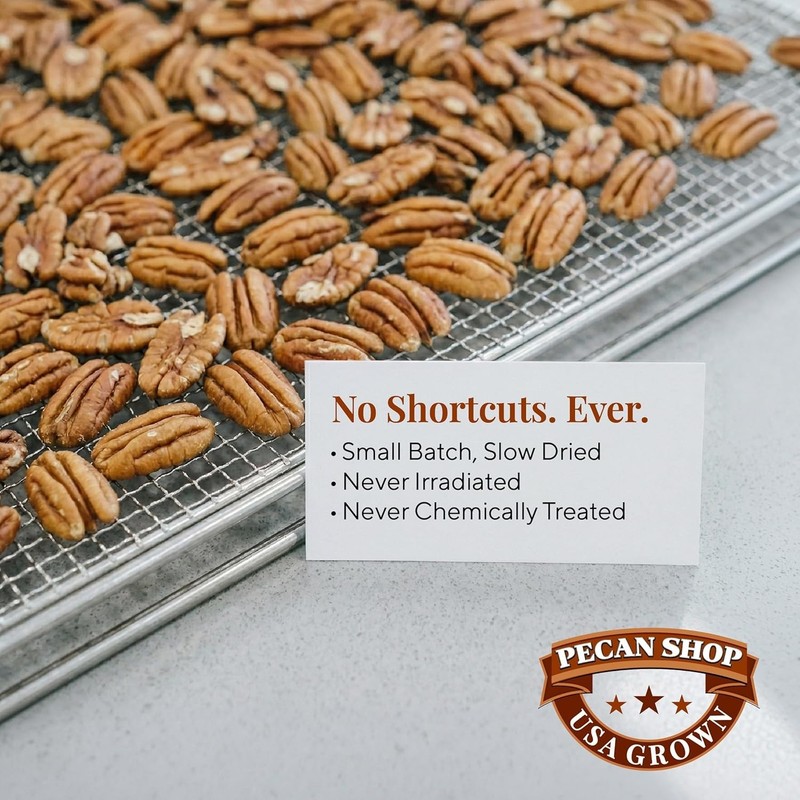 New Unsalted Sprouted Raw Texas Pecans 2 lb Wild Harvested Crispy gallery
