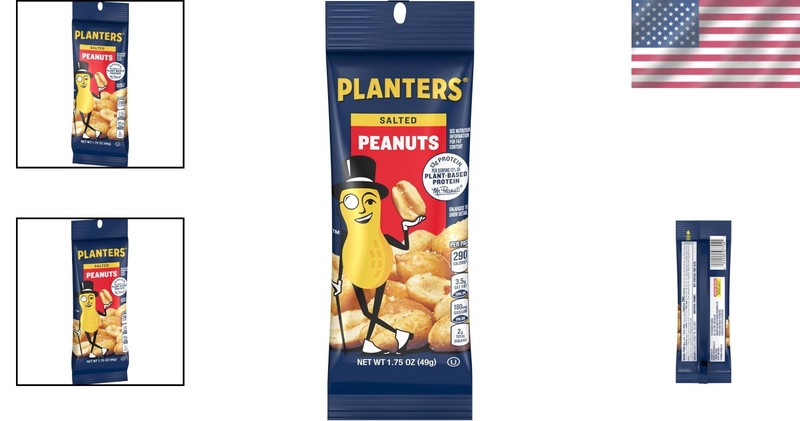 Nutritious Salted Peanuts - 1.75 oz Bags (12 Count), Ideal for Parties & Lunches gallery