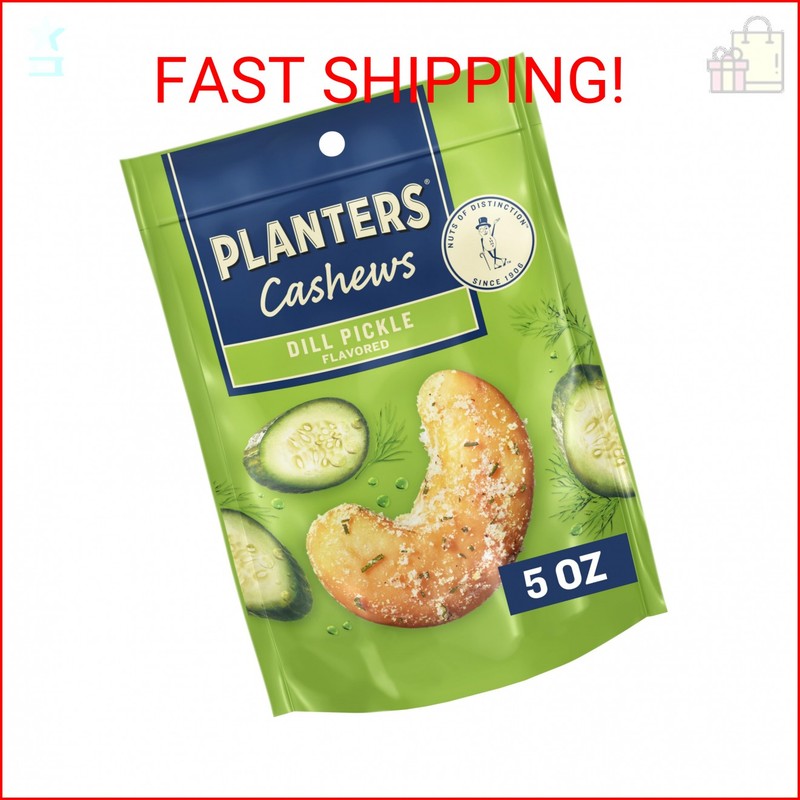 PLANTERS Cashews Dill Pickle – Trail Mix Snack Packs – Snacks with Dill Pickle,