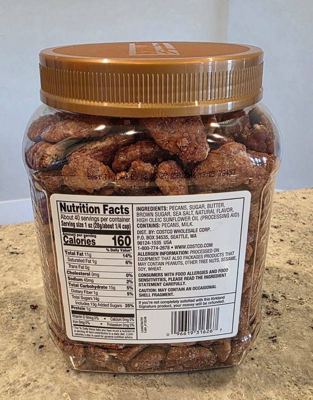 Kirkland Signature Praline Pecans 40 oz Sweet Coated Fancy Pecans Snack 2.5 lb gallery