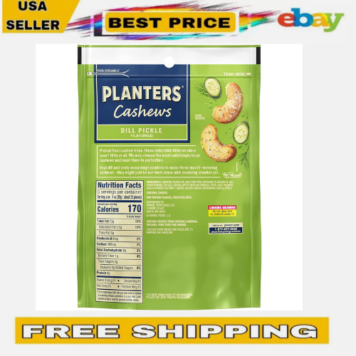 Planters Dill Pickle Cashews Whole Cashews Plant Based Protein Roasted 5 oz gallery