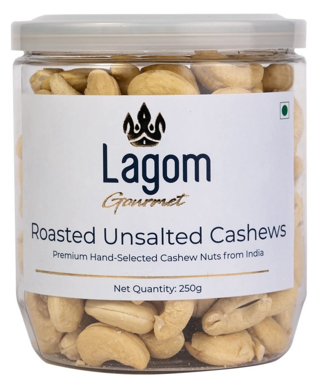 Lagom Gourmet Roasted Cashews 250g | Unsalted No Oil Gluten Free Vegan Healthy