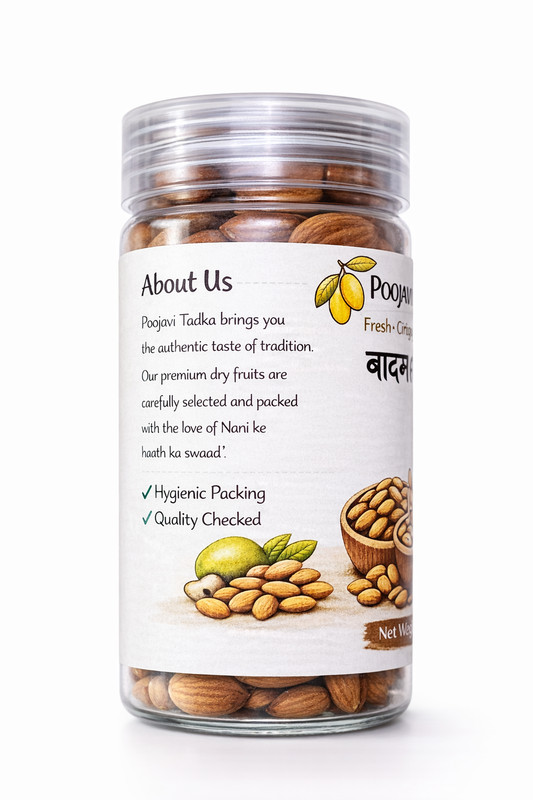 POOJAVI TADKA Premium Almonds 100g | Fresh & Crunchy Badam Dry Fruits | Healthy gallery