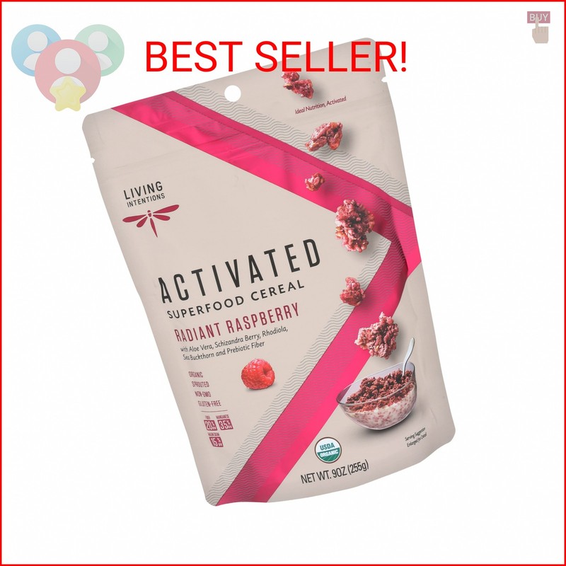 Living Intentions Organic Superfood Cereal – Radiant Raspberry – NonGMO – Gluten