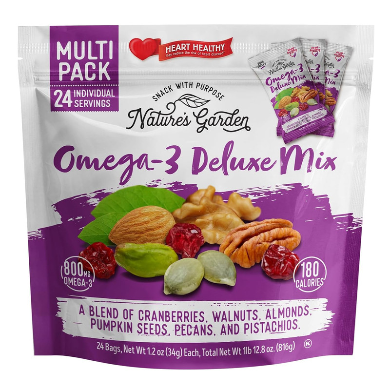 Omega 3 Deluxe Mix – Trail Mix Nuts, Heart Healthy, Gluten Free, Cholesterol Fre