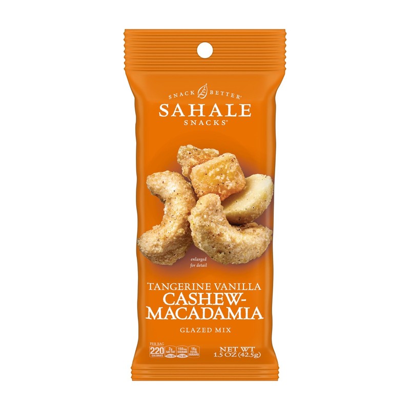 Sahale Snacks Tangerine Vanilla CashewMacadamia Glazed Mix,1.5 oz Grab & Go B…