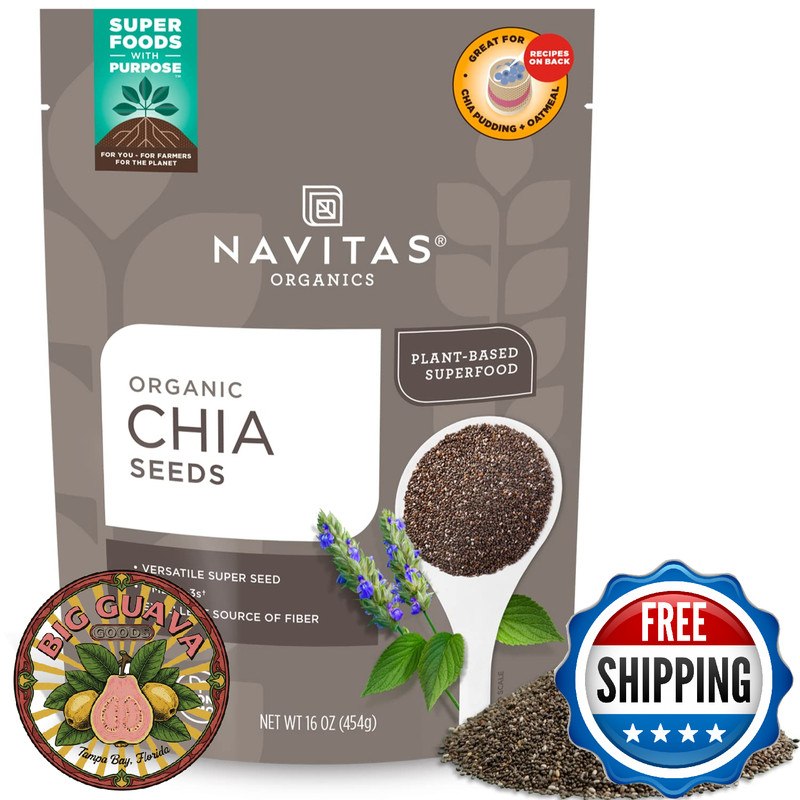 Navitas Organics Chia Seeds – For Chia Pudding, Smoothies, Baking, Salads & More