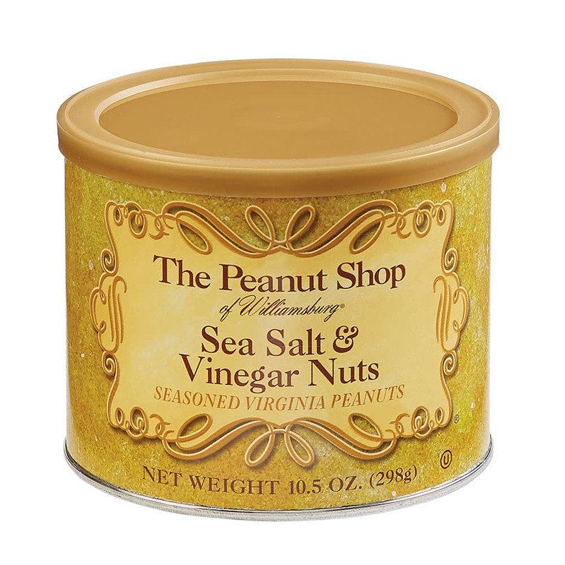 Sea Salt & Vinegar Williamsburg Peanuts, Lightly Salted Handcooked Virginia Pean