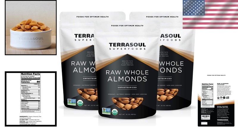 Raw Unpasteurized Almonds, 6 lbs, 3-Pack gallery