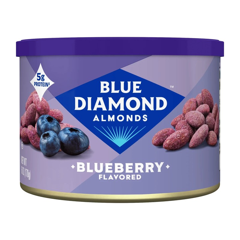 5 Pack Blue Diamond Blueberry Roasted Almonds 6 oz Cans Crunchy Snack Kosher gallery