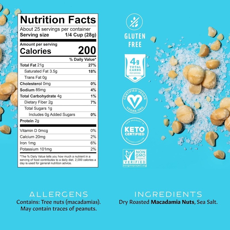 Delicious Sea Salt Roasted Macadamia Nuts - 20 Oz - Perfect for Gifting gallery