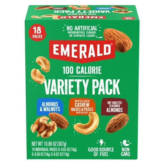 Emerald Nuts, 100 Calorie Variety Pack, 18 Count-free shipping