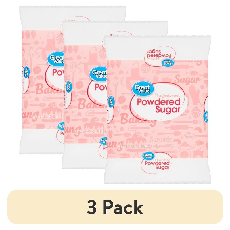 Powdered Sugar Confectioners 3 Pack 32 Ounce Bulk Icing Sugar Baking
