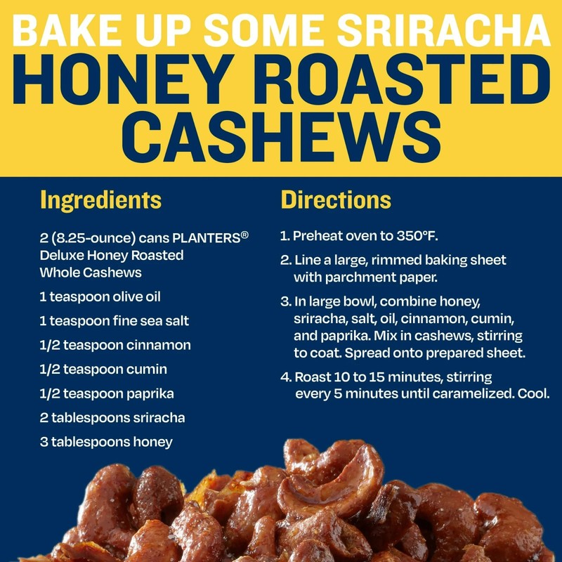 PLANTERS Deluxe Honey Roasted Whole Cashews Sweet & Salty 8.25oz Can gallery