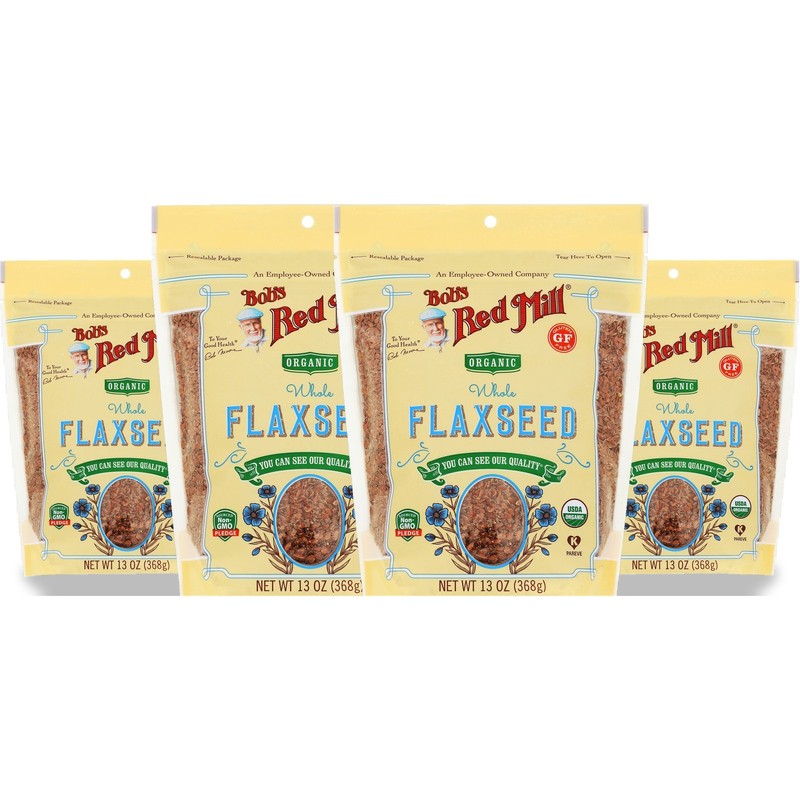 Organic Whole Flaxseed By Bob'S Red Mill 13 Oz Seeds Beans 4 Pack
