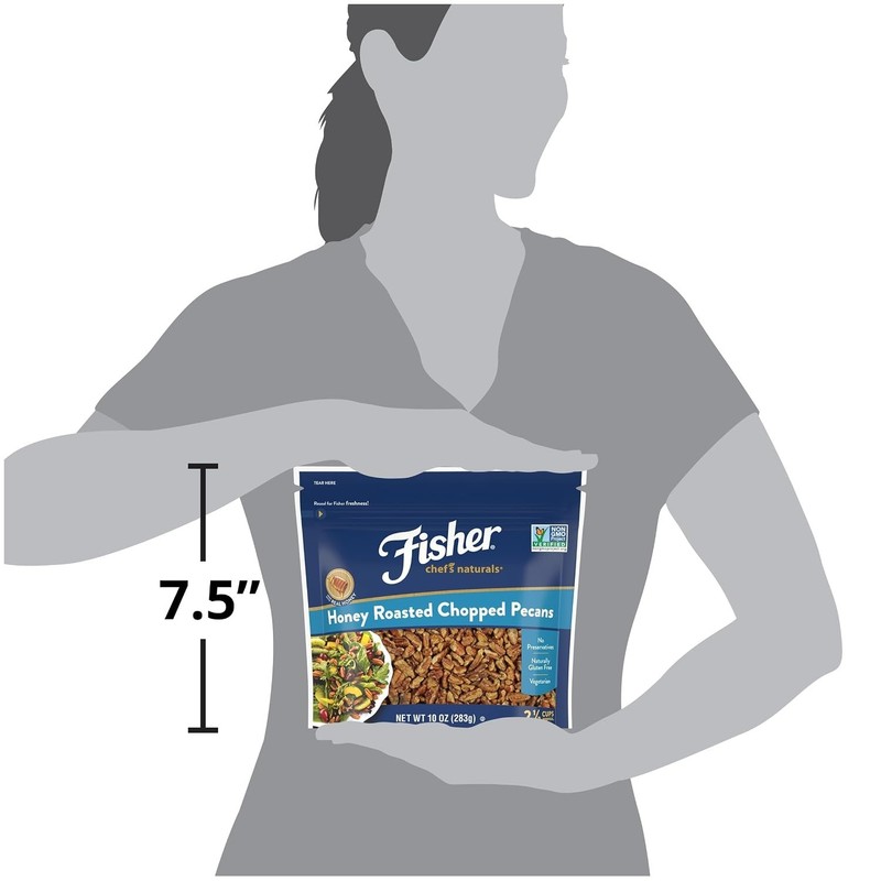 Fisher Honey Roasted Chopped Pecans 10oz Resealable Bag, Sweet and Salted Nut... gallery