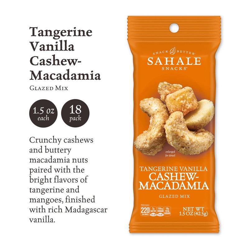 Tangerine Vanilla Cashew-Macadamia Glazed Mix 1.5 oz Grab Go Bags 18 Packs gallery
