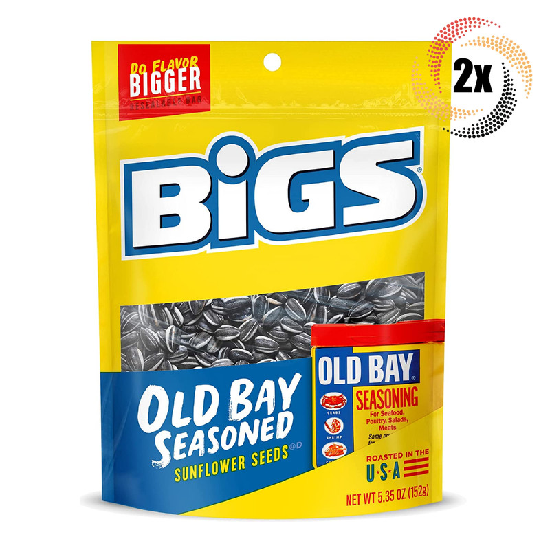 2x Bags Bigs Old Bay Seasoning Sunflower Seed Bags | 5.35oz | Do Flavor Bigger