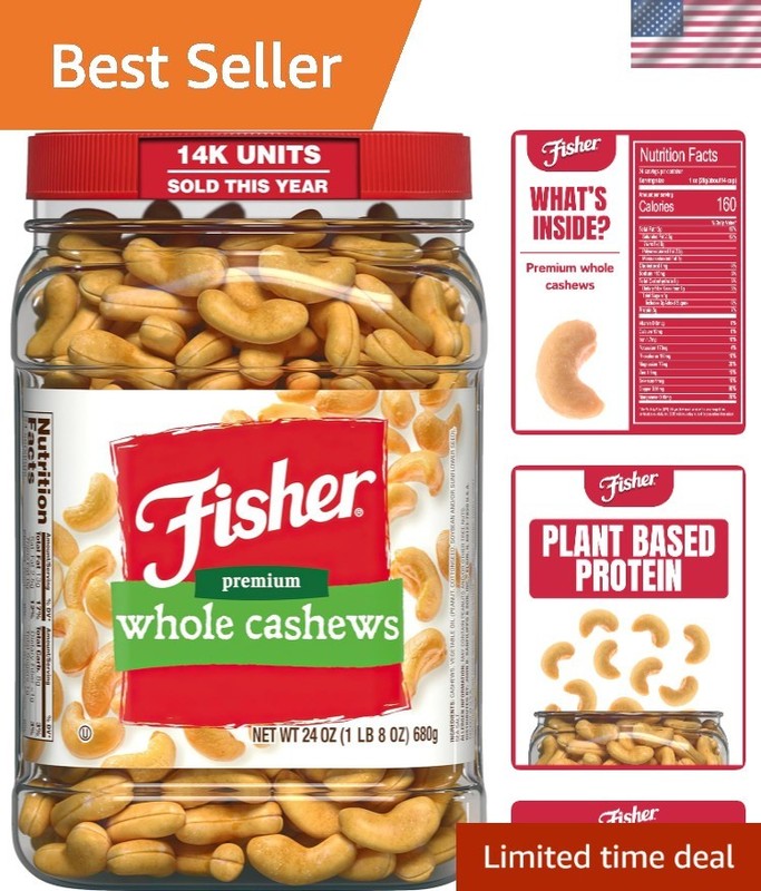 Whole Cashews - 24oz Roasted with Sea Salt, No Artificial Additives