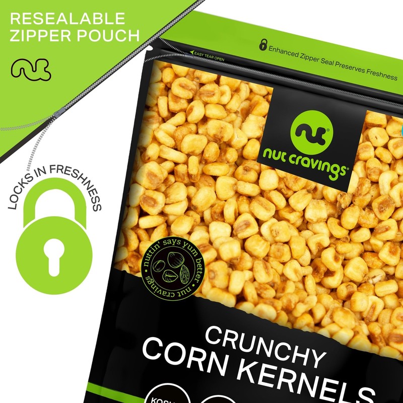 NUT CRAVINGS Toasted Crunchy Corn Kernels Original Flavor Roasted & Salted 1lb gallery