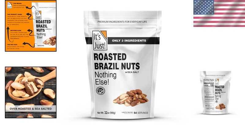 Gourmet 2lbs Roasted & Salted Brazil Nuts - High Selenium Snack, Packaged in USA gallery