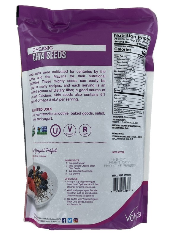 Volupta Organic Chia Seeds, 64 Ounce gallery