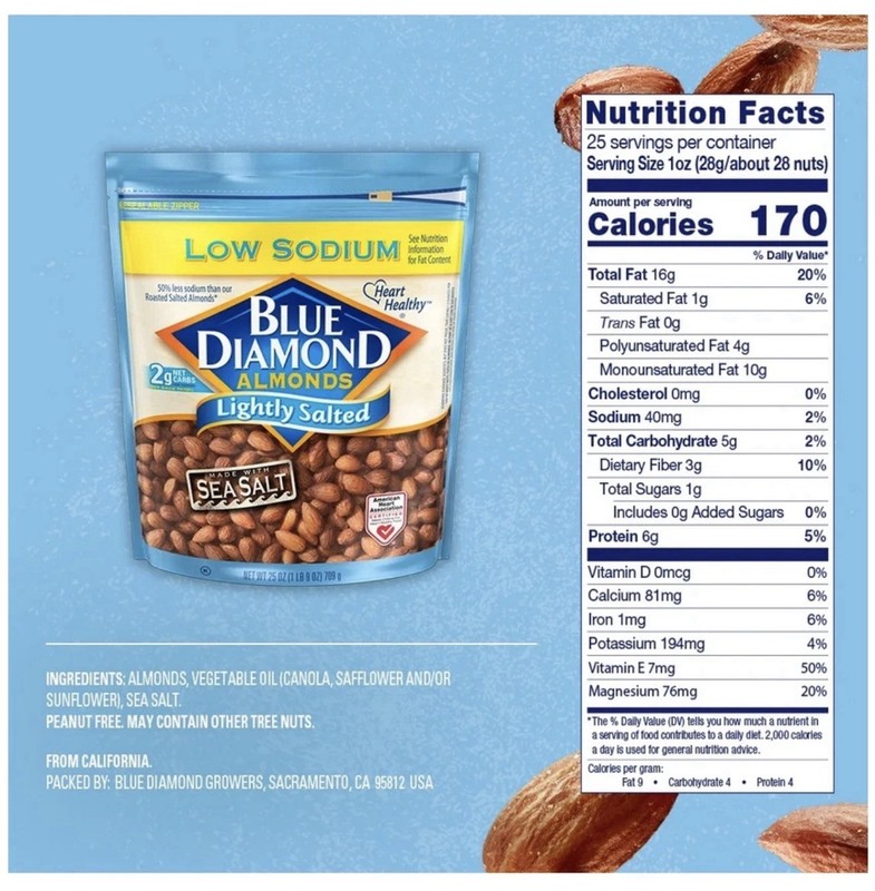 Blue Diamond Almonds, Lightly Salted Snack Almonds 25OZ gallery