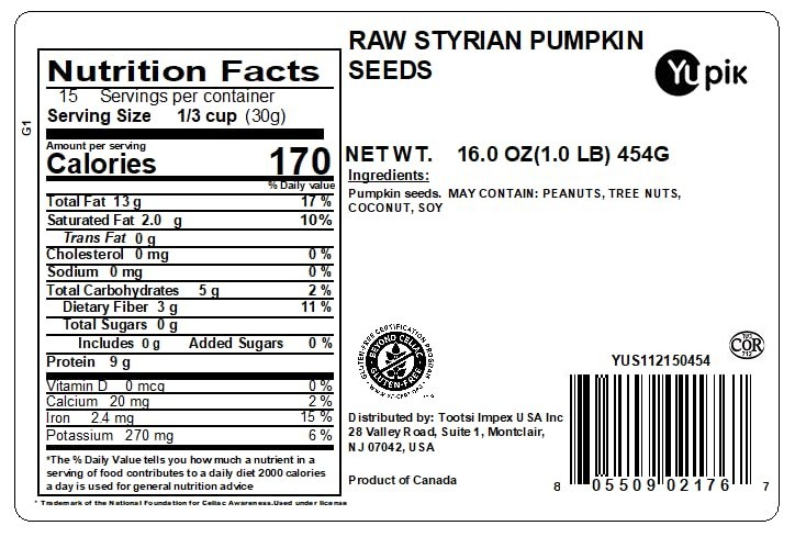 Raw Styrian Pumpkin Seeds 16 Oz (1 Lb), Unsalted, Shell-Free, Rich in Protein, I gallery