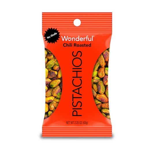 Wonderful Pistachios No Shell Chili Roasted Pistachios, 2.25 Ounces, 24 Packets