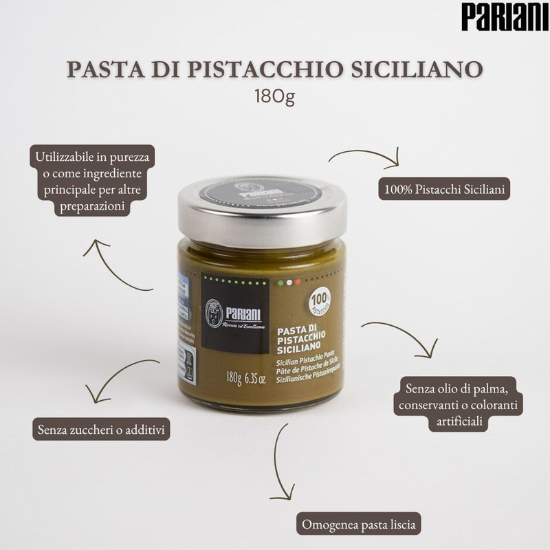 Pariani 100% Pure Sicilian Pistachio Paste (Unsweetened) 180g (6.35oz) gallery