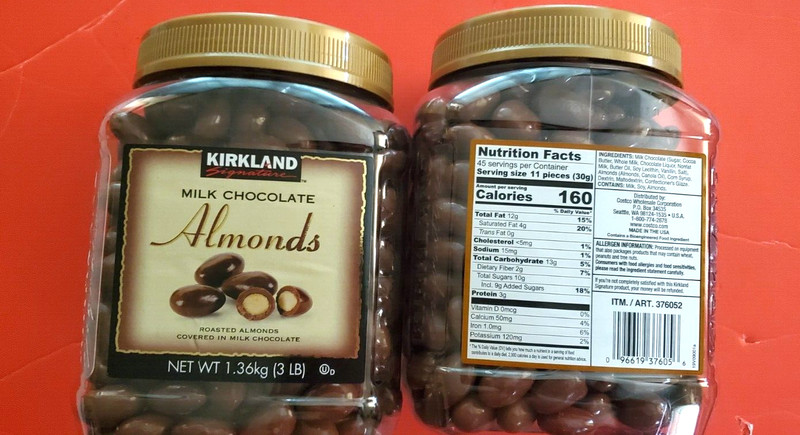 2 PACK KIRKLAND SIGNATURE MILK CHOCOLATE ROASTED ALMONDS gallery