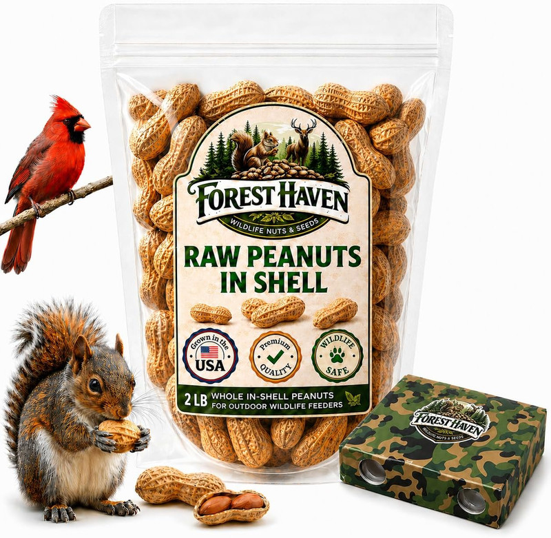 Premium Raw Peanuts for Squirrels – 2LB Bulk Squirrel Food – Unsalted Peanuts in