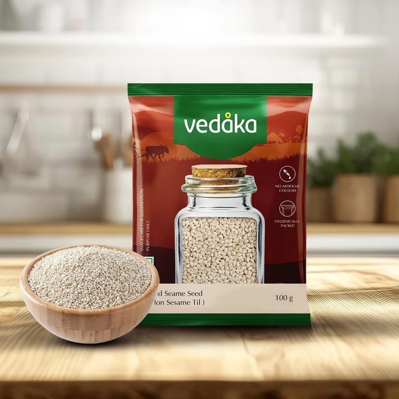 Amazon Brand Vedaka Hulled Seame Seed 100 G Nylon Sesame Til G213 gallery