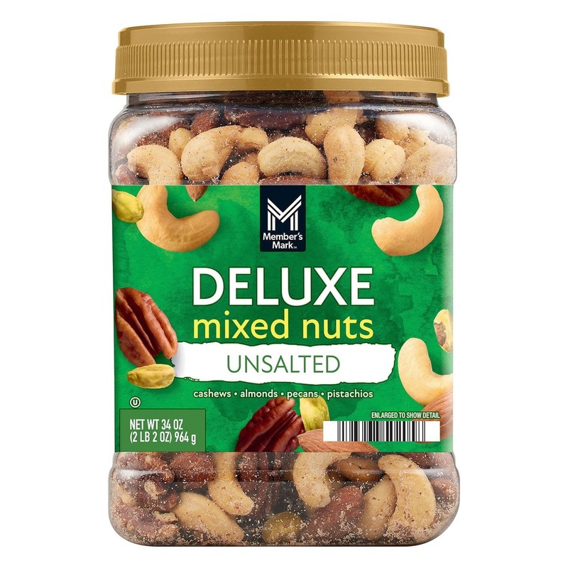 Member’s Mark Unsalted Deluxe Mixed Nuts, 34 Ounce