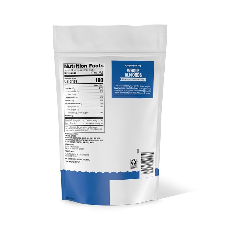 Whole Almonds Unroasted & Unsalted 16 Oz Previously Happy Belly Packaging May gallery