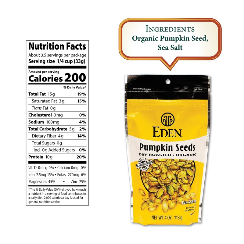 Organic Pumpkin Seeds, Dry Roasted, 4 Oz gallery