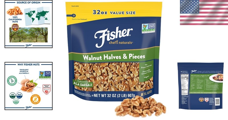 Healthy 2 lb Unsalted Walnut Halves & Pieces - Perfect for Cooking and Toppings gallery