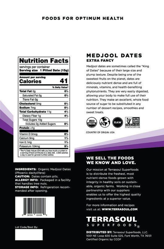Terrasoul Superfoods Organic Medjool Dates, 2 Lbs - Soft Chewy Texture | Sweet C gallery