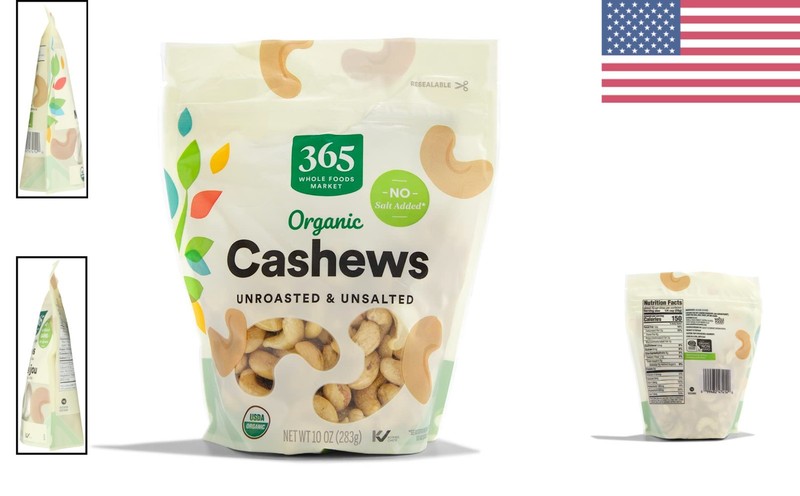 Resealable 10 Ounce Bag of Organic Cashews - Healthy, Nutritious, and Delicious gallery