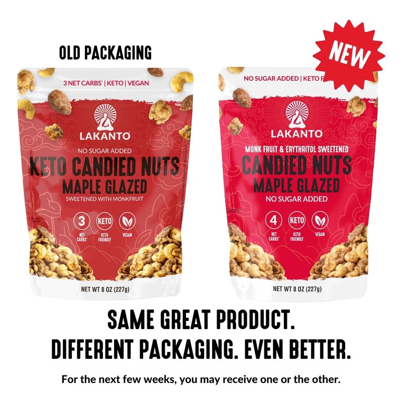 Lakanto Candied Nuts Maple Glazed - No Sugar Added, Sweetened with Monk Fruit... gallery
