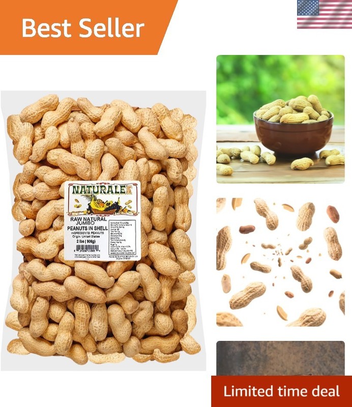 Raw Unsalted Peanuts - 2 lbs Healthy Snack & Wildlife Feed - & Gluten-Free